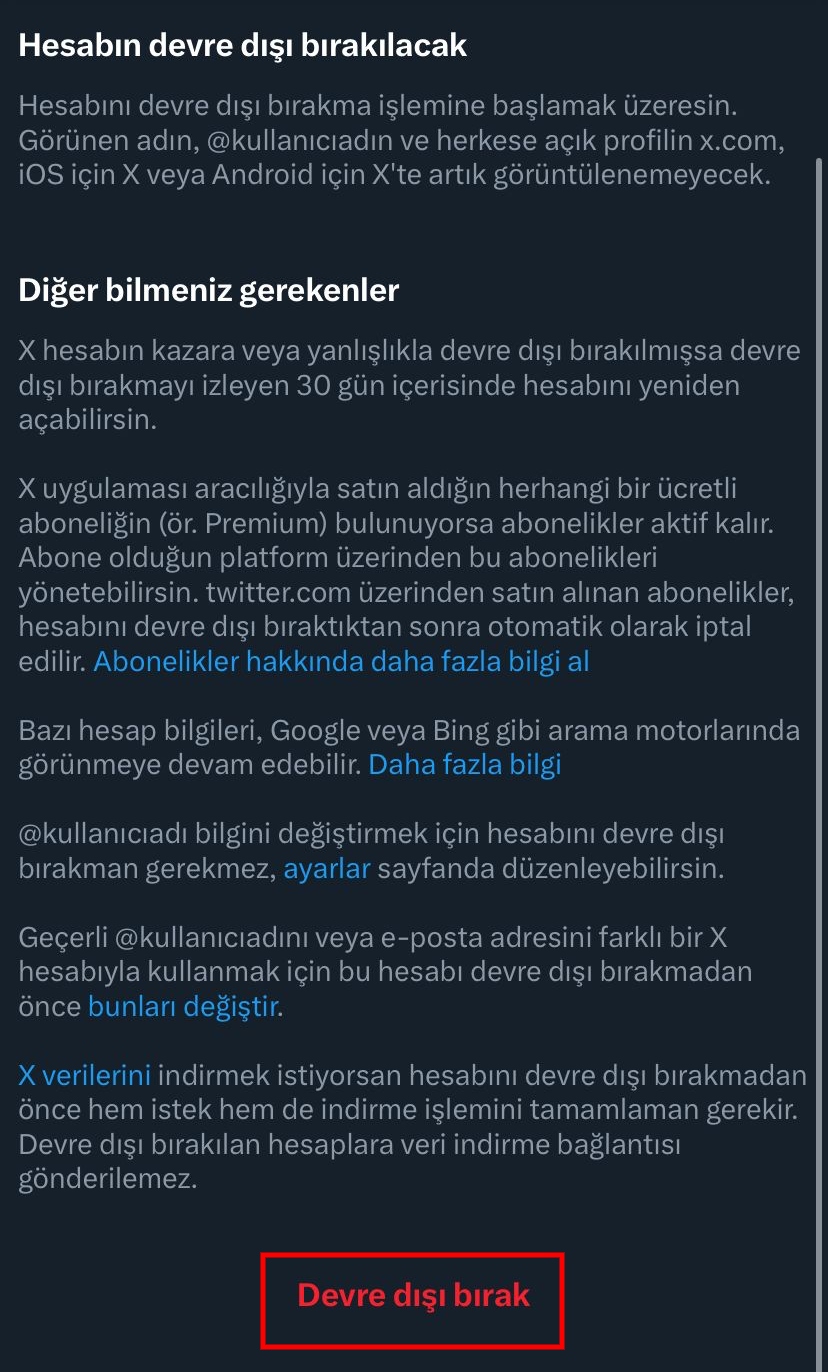 artik bas dinleyeyim diyorsaniz gelin x twitter hesap silme ve dondurma nasil yapilir 4 sepjXGtB
