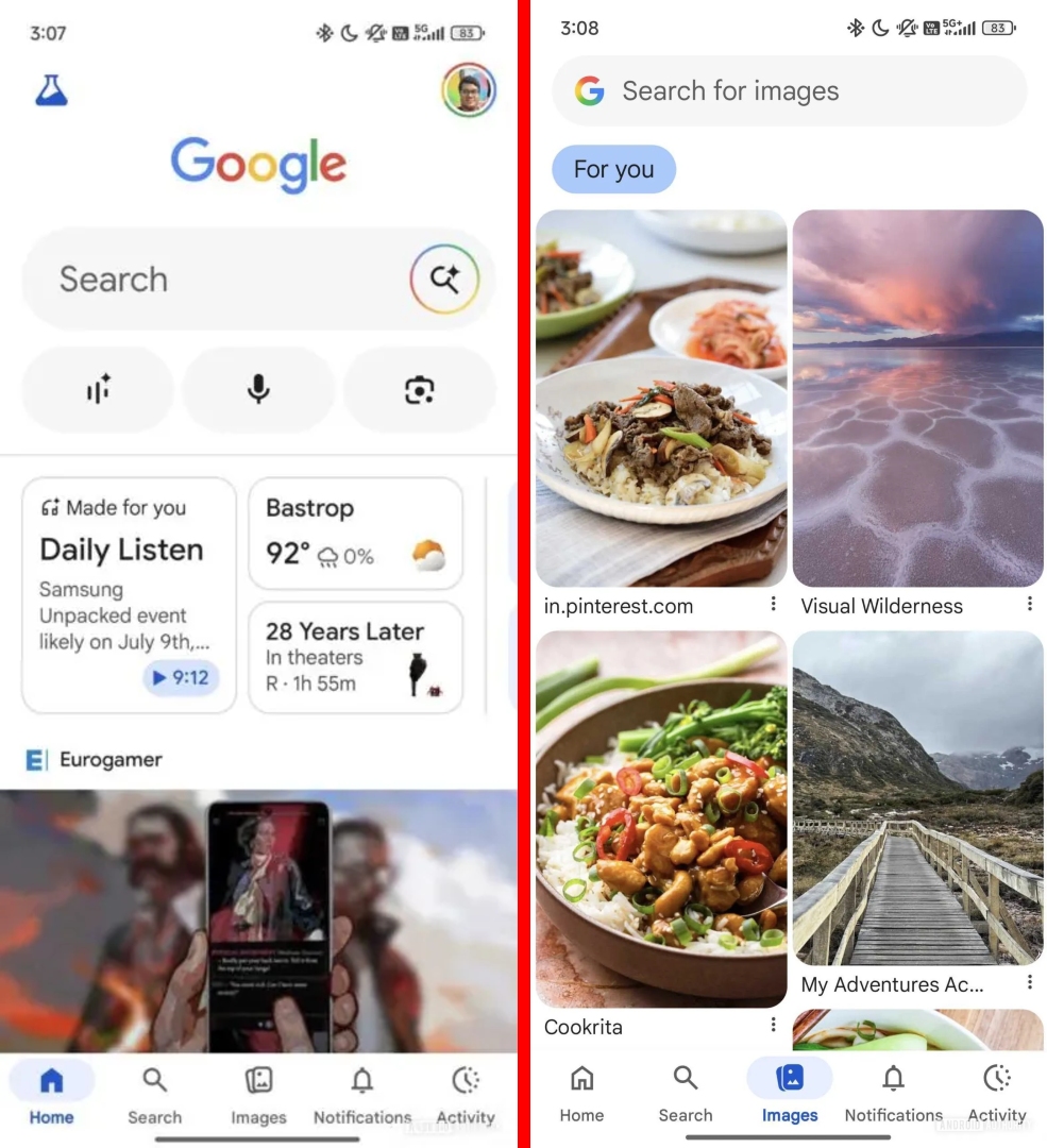 google uygulamasina pinterest gibisi gorseller kismi geliyor size ozel hazirlanacak 0 scjdAAGu