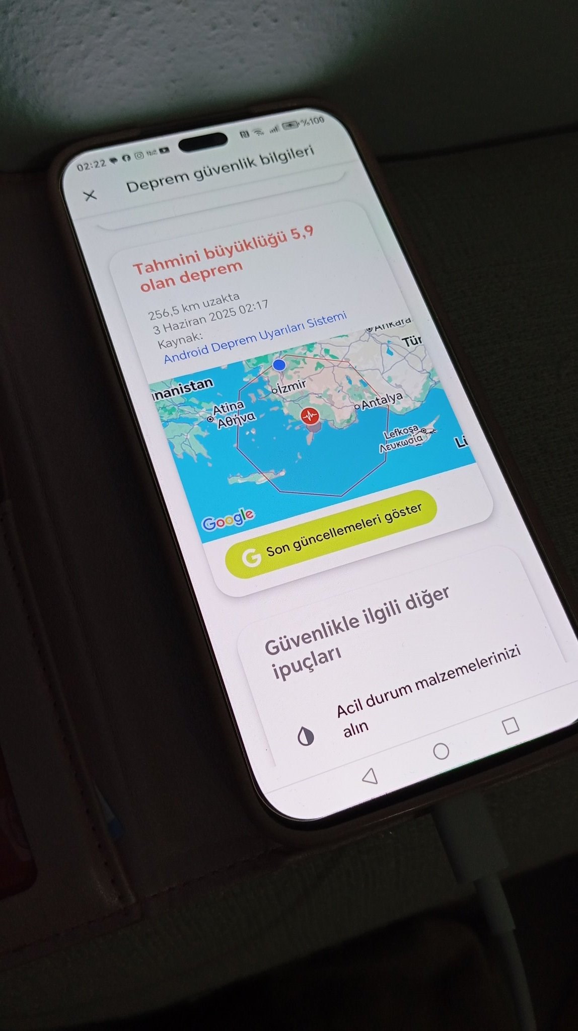Google ve Sarsıntı Ağı uygulaması, Akdeniz'deki sarsıntısı 15 saniye evvel uyardı google ve sarsinti agi uygulamasi akdenizdeki sarsintisi 15 saniye evvel uyardi 0 5znmaM1m