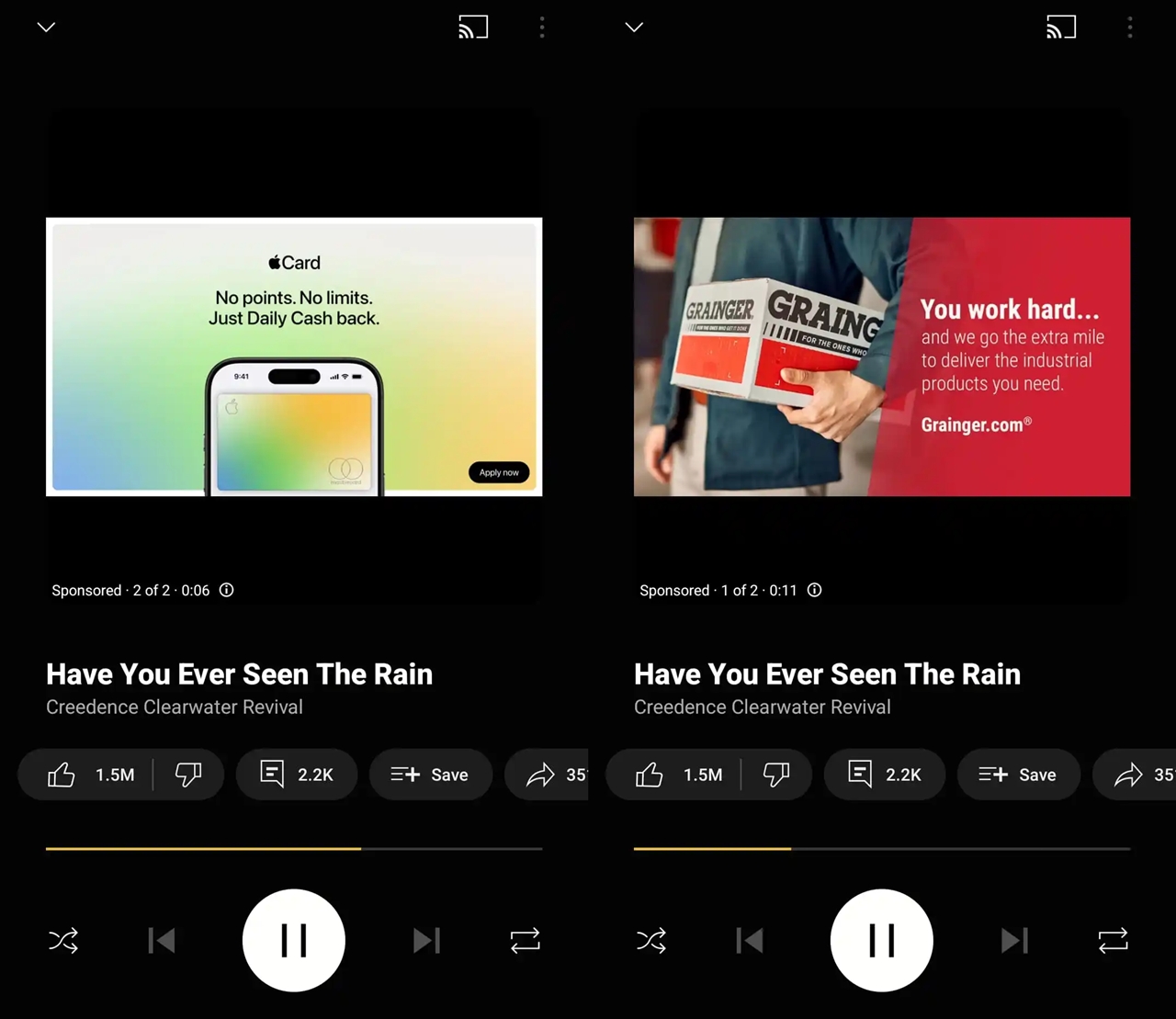 gorsel reklamlar artik youtube musice de geldi simdi caliyor ekrani artik reklamlarla dolu 0 hLEraQP5