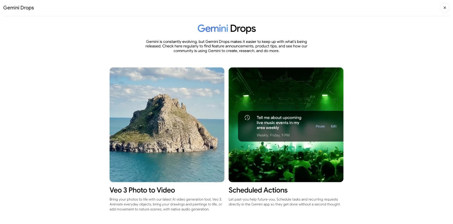 Gemini Drops nedir? Google'dan aylık AI güncellemelerine özel sayfa gemini drops nedir googledan aylik ai guncellemelerineozelsayfa 0