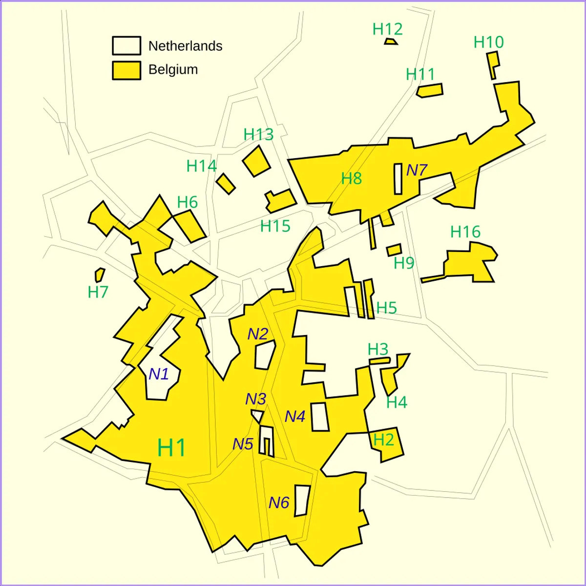 iki ulke ortasindaki sonun meskenlerin icinden gectigi kasaba baarle 0 VP4LT24O