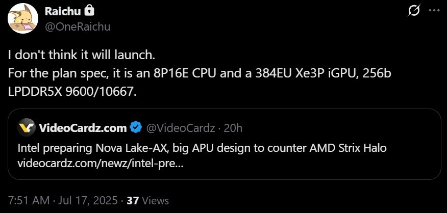 Intel Nova Lake-AX işlemciler sızdırıldı: Strix Halo'ya rakip geliyor intel nova lake ax islemciler sizdirildi strix haloya rakip geliyor 1 hgVA967C