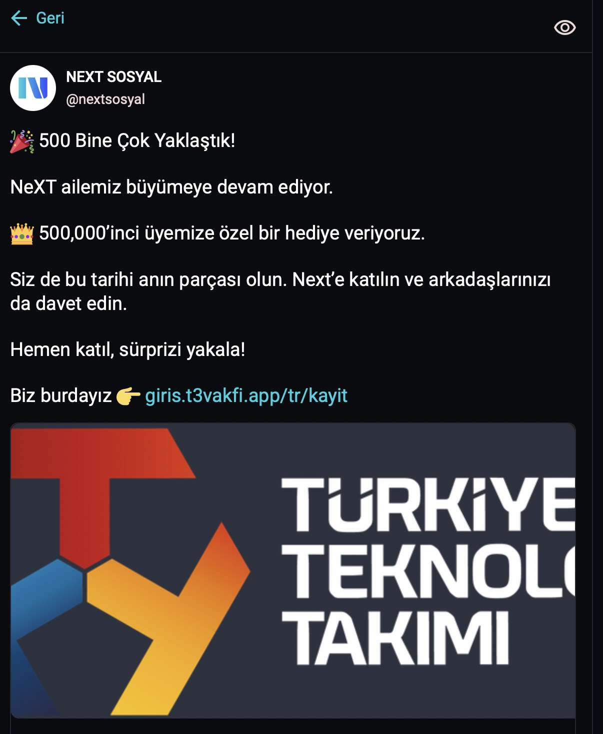 next toplumsal 500 bininci uyeye ozel armagan verecek 0 y9O1Fpfz