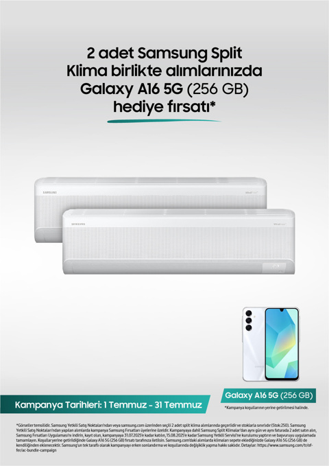 samsung split klimalarda 2li alimda galaxy a16 5g telefon ikram firsati 0
